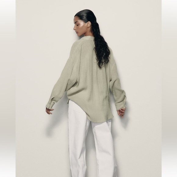 NWT Zara Oversized Linen Shirt - Picture 4 of 8
